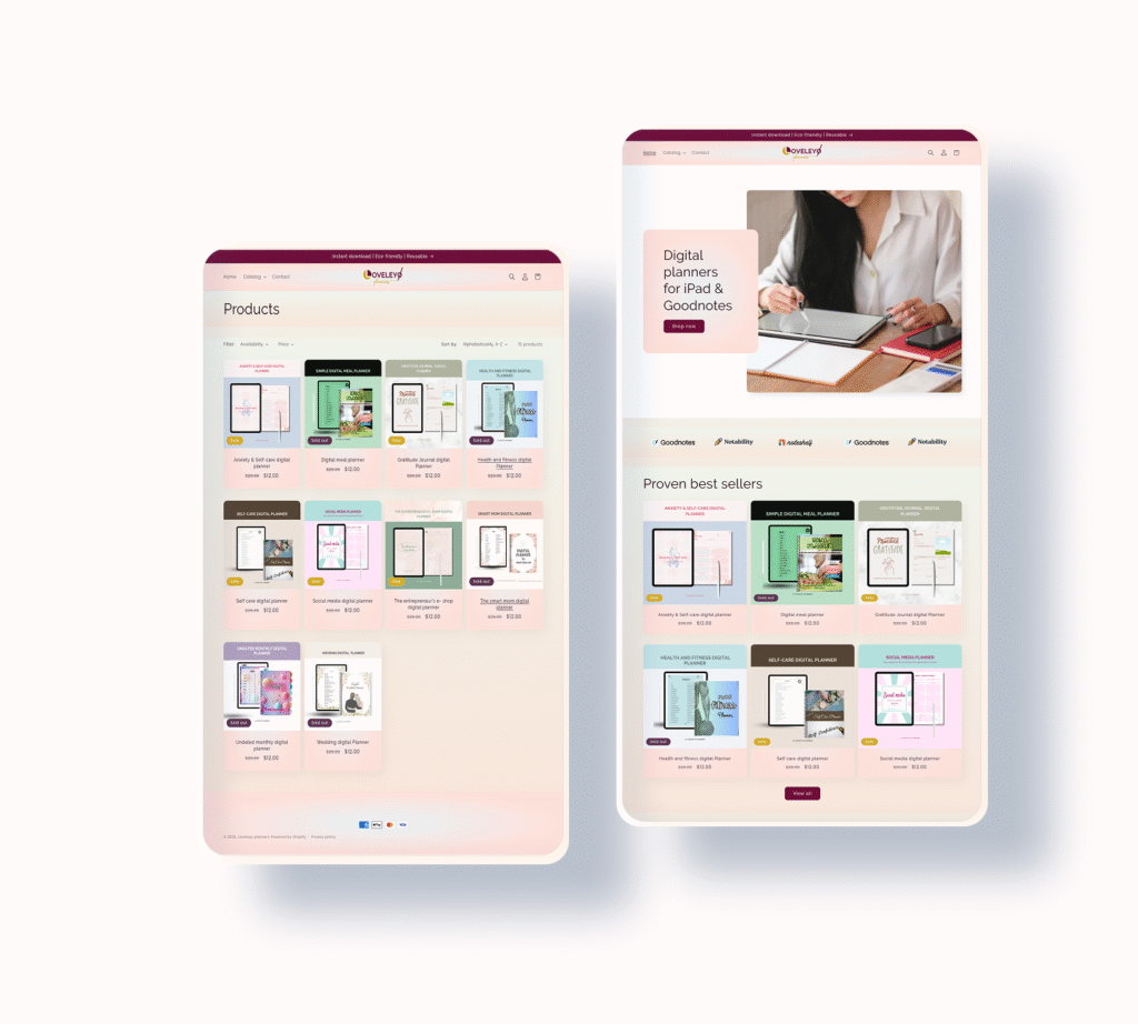 E- commerce web design portfolio